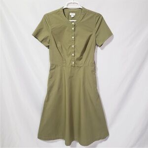J. Crew Factory Sage Green Short Sleeve Dress